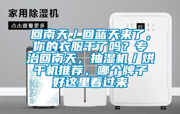 回南天／回藍天來了，你的衣服干了嗎？專治回南天，抽濕機／烘干機推薦，哪個牌子好這里看過來