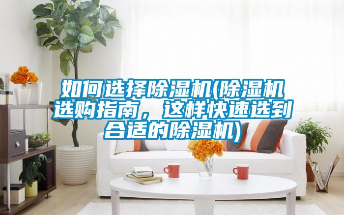 如何選擇除濕機(除濕機選購指南，這樣快速選到合適的除濕機)